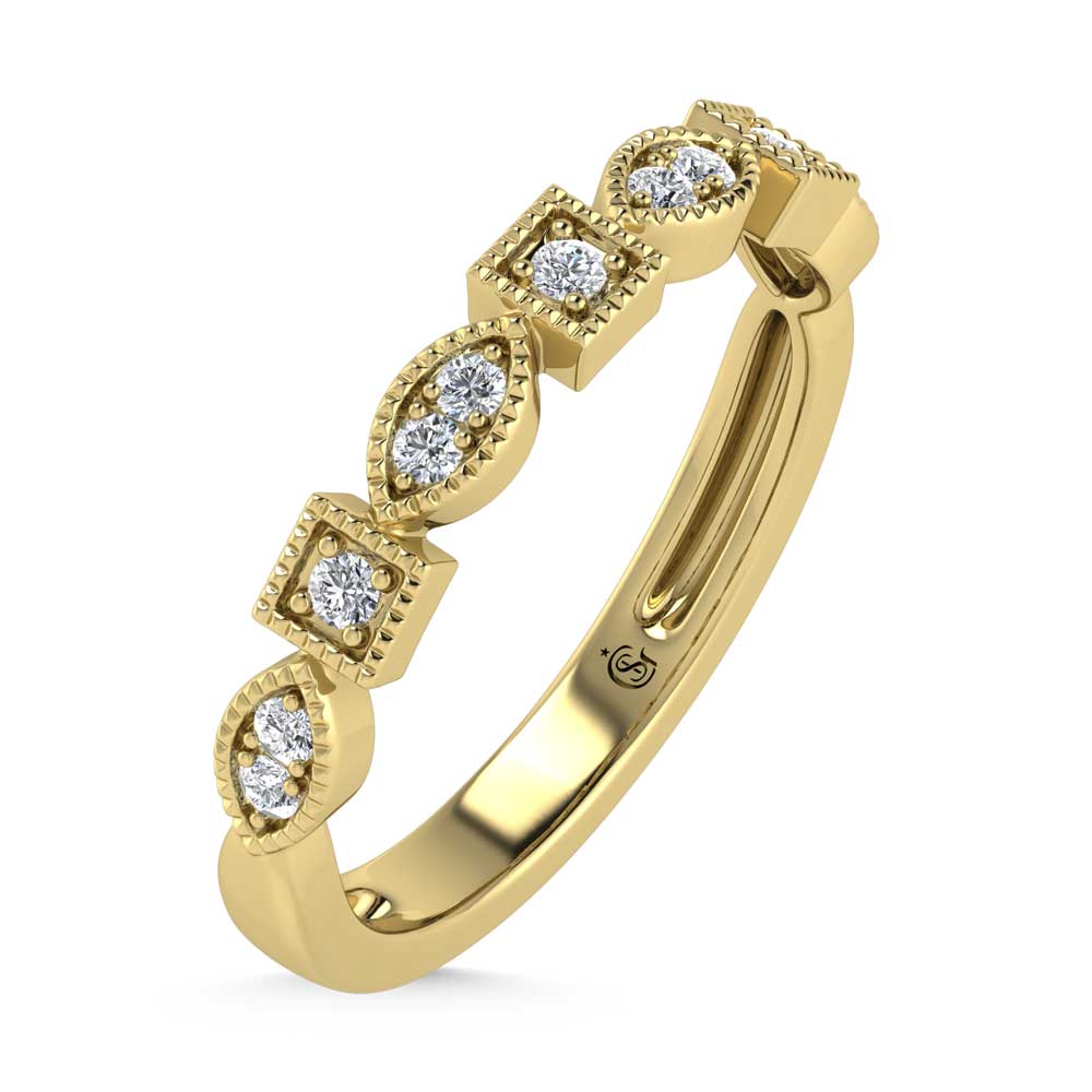 10K Yellow Gold Lab Grown Diamond 1/6 Ct.Tw. Stack Band