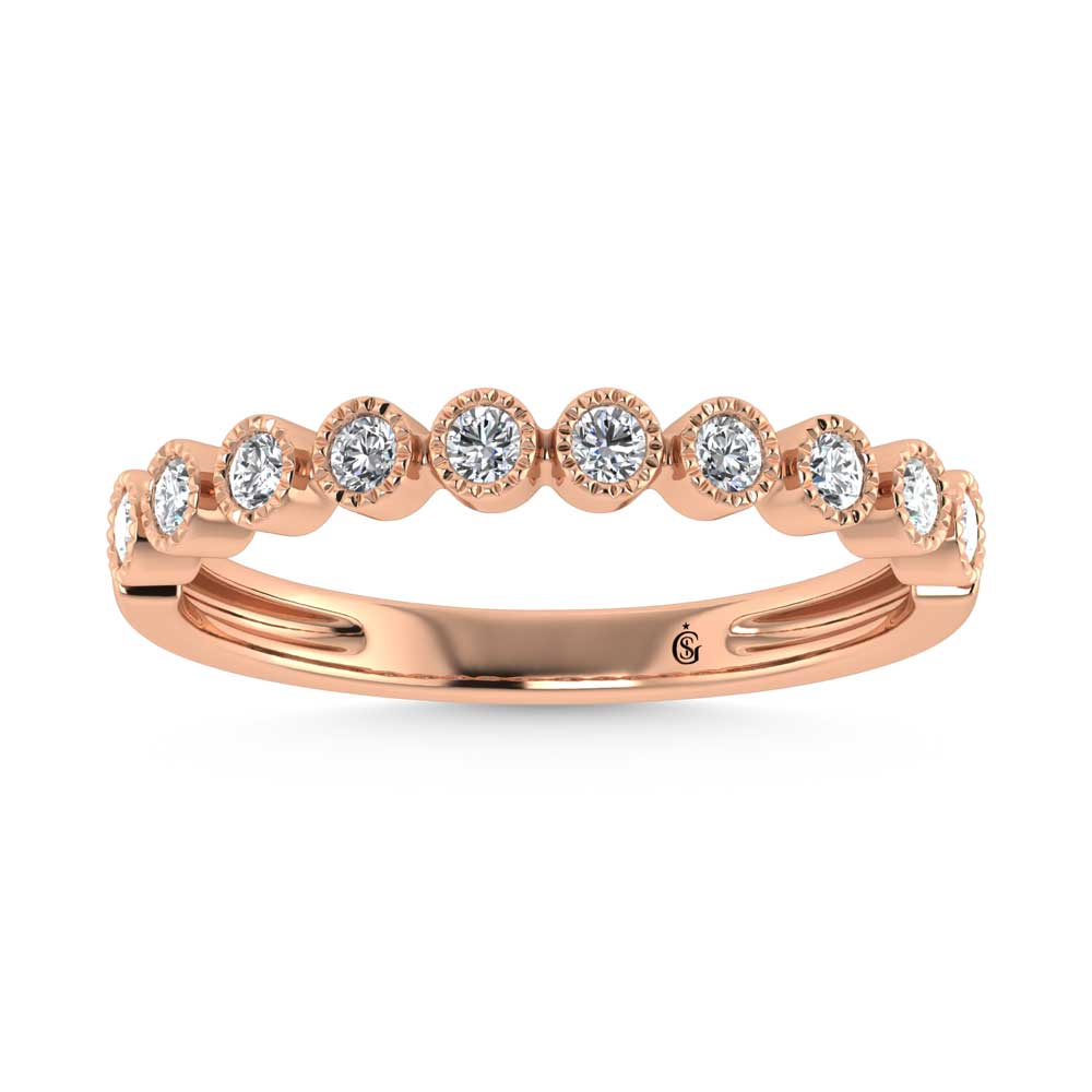 10K Rose Gold Lab Grown Diamond 1/6 Ct.Tw. Stack Band