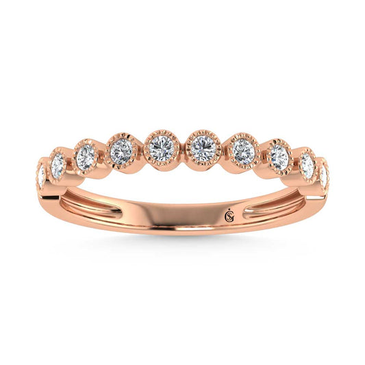 10K Rose Gold Lab Grown Diamond 1/6 Ct.Tw. Stack Band