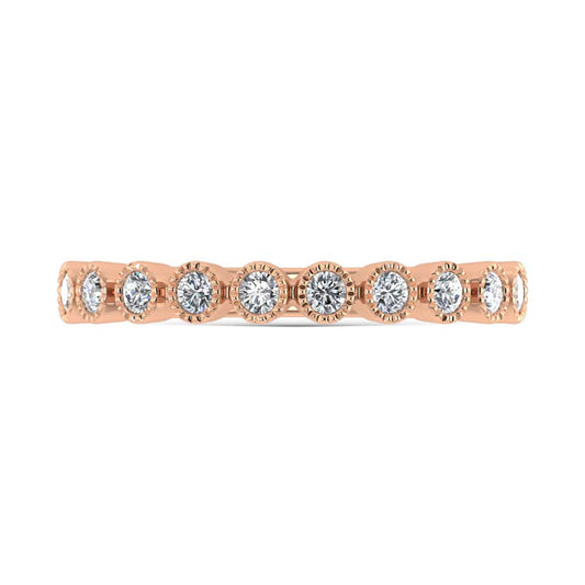 10K Rose Gold Lab Grown Diamond 1/6 Ct.Tw. Stack Band