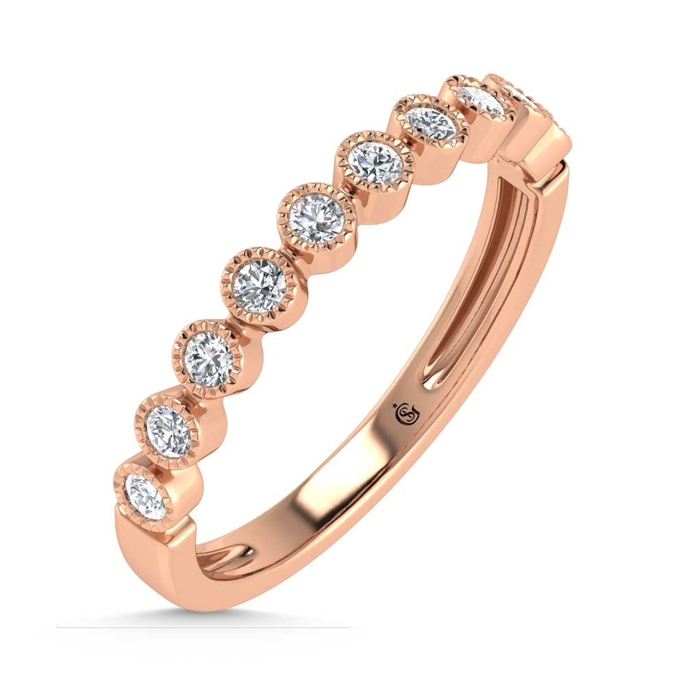 10K Rose Gold Lab Grown Diamond 1/6 Ct.Tw. Stack Band