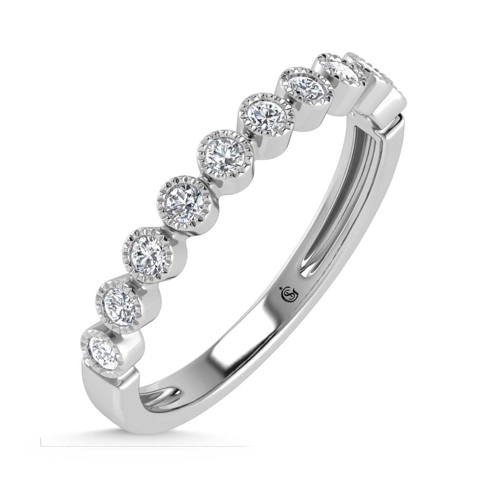 10K White Gold Lab Grown Diamond 1/6 Ct.Tw. Stack Band