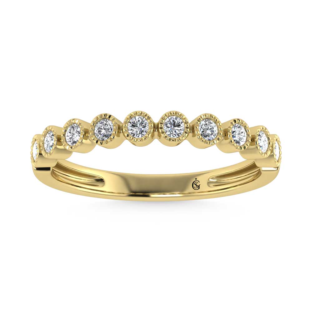 10K Yellow Gold Lab Grown Diamond 1/6 Ct.Tw. Stack Band