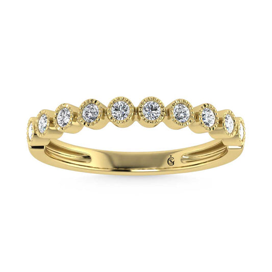 10K Yellow Gold Lab Grown Diamond 1/6 Ct.Tw. Stack Band