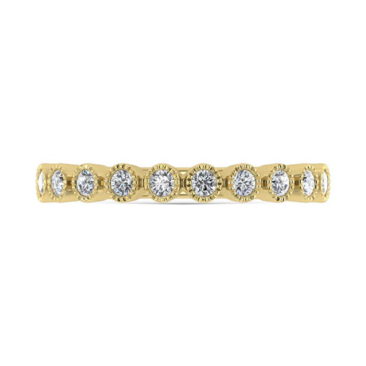 10K Yellow Gold Lab Grown Diamond 1/6 Ct.Tw. Stack Band