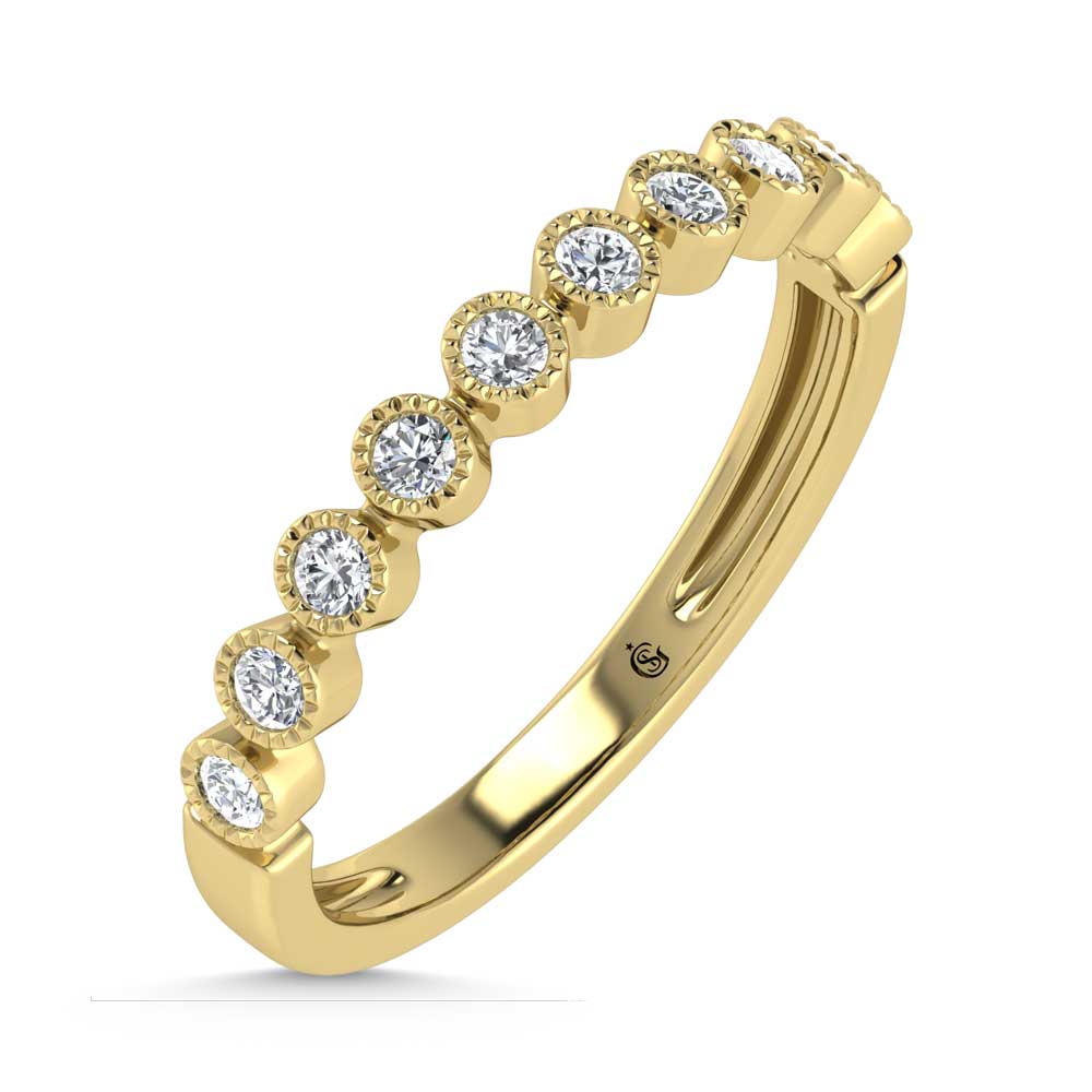 10K Yellow Gold Lab Grown Diamond 1/6 Ct.Tw. Stack Band