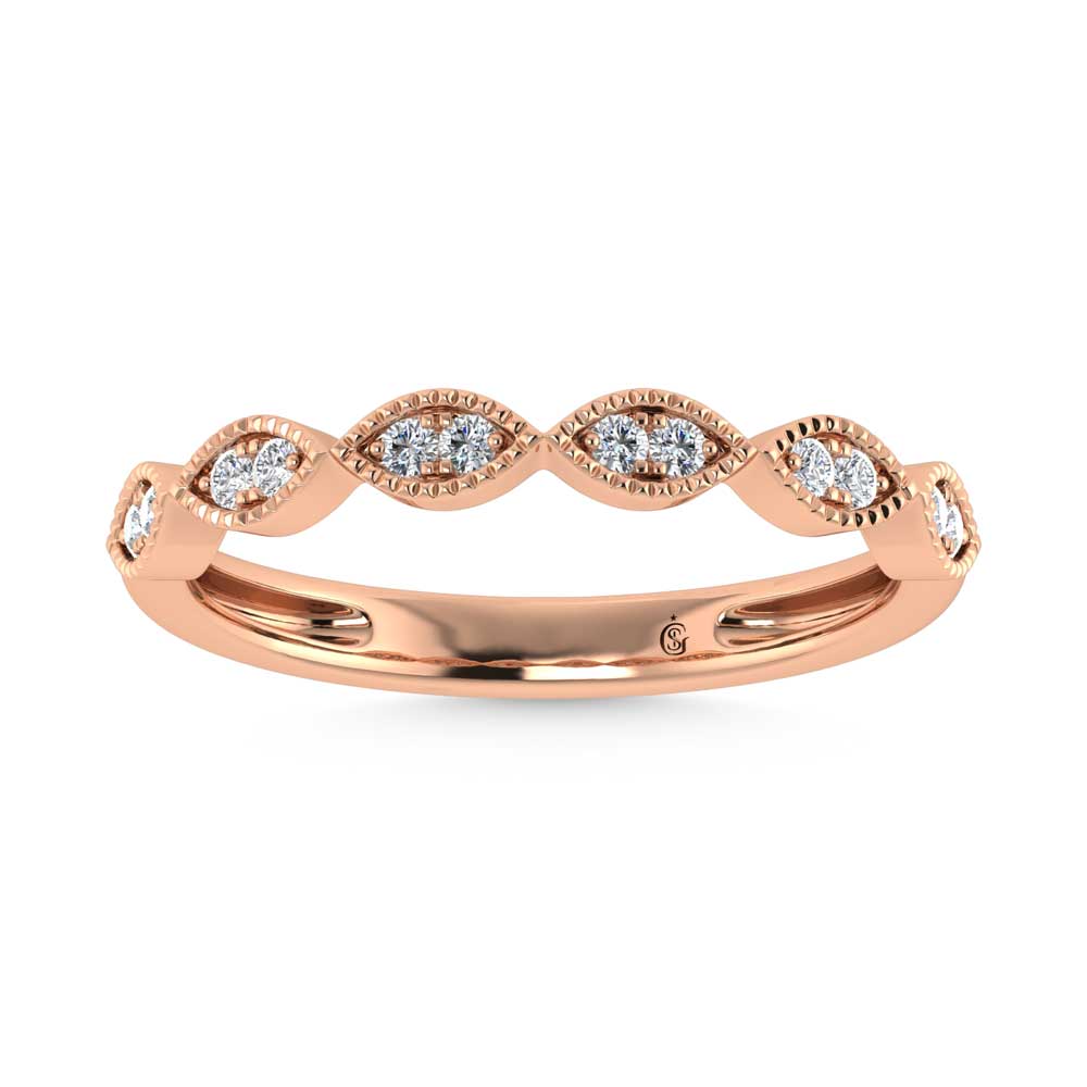 10K Rose Gold Lab Grown Diamond 1/6 Ct.Tw. Stack Band