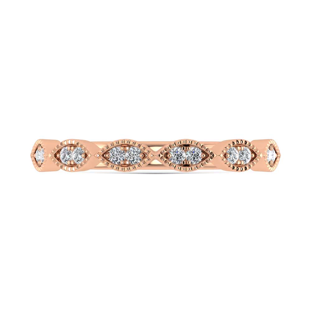 10K Rose Gold Lab Grown Diamond 1/6 Ct.Tw. Stack Band