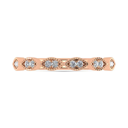 10K Rose Gold Lab Grown Diamond 1/6 Ct.Tw. Stack Band