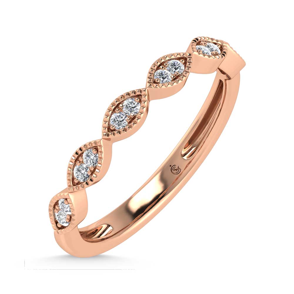 10K Rose Gold Lab Grown Diamond 1/6 Ct.Tw. Stack Band