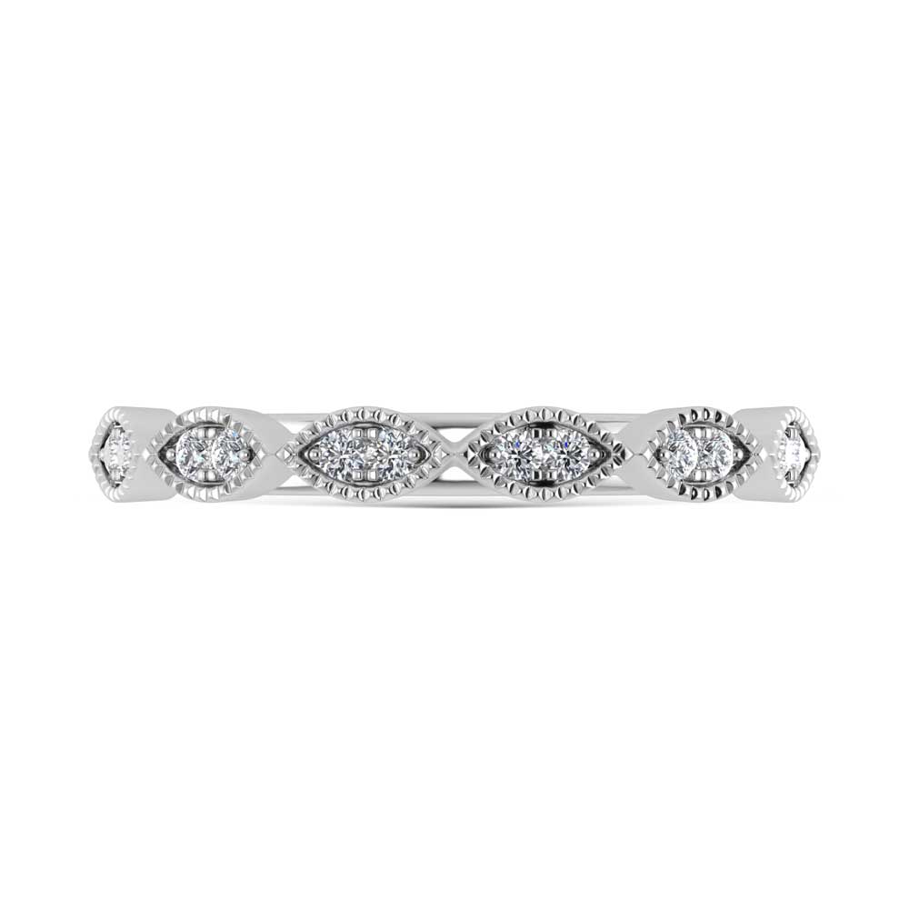 10K White Gold Lab Grown Diamond 1/6 Ct.Tw. Stack Band