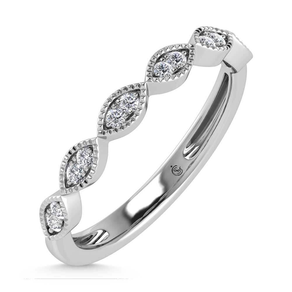 10K White Gold Lab Grown Diamond 1/6 Ct.Tw. Stack Band