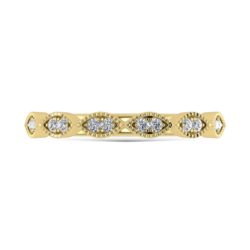 10K Yellow Gold Lab Grown Diamond 1/6 Ct.Tw. Stack Band