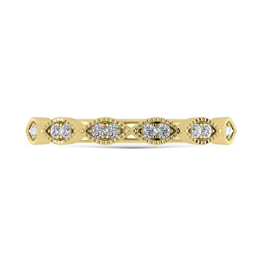 10K Yellow Gold Lab Grown Diamond 1/6 Ct.Tw. Stack Band