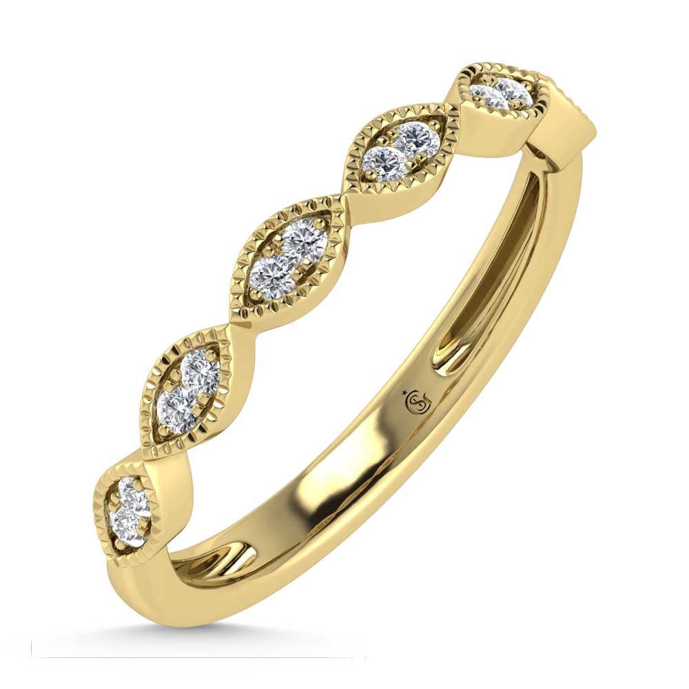 10K Yellow Gold Lab Grown Diamond 1/6 Ct.Tw. Stack Band