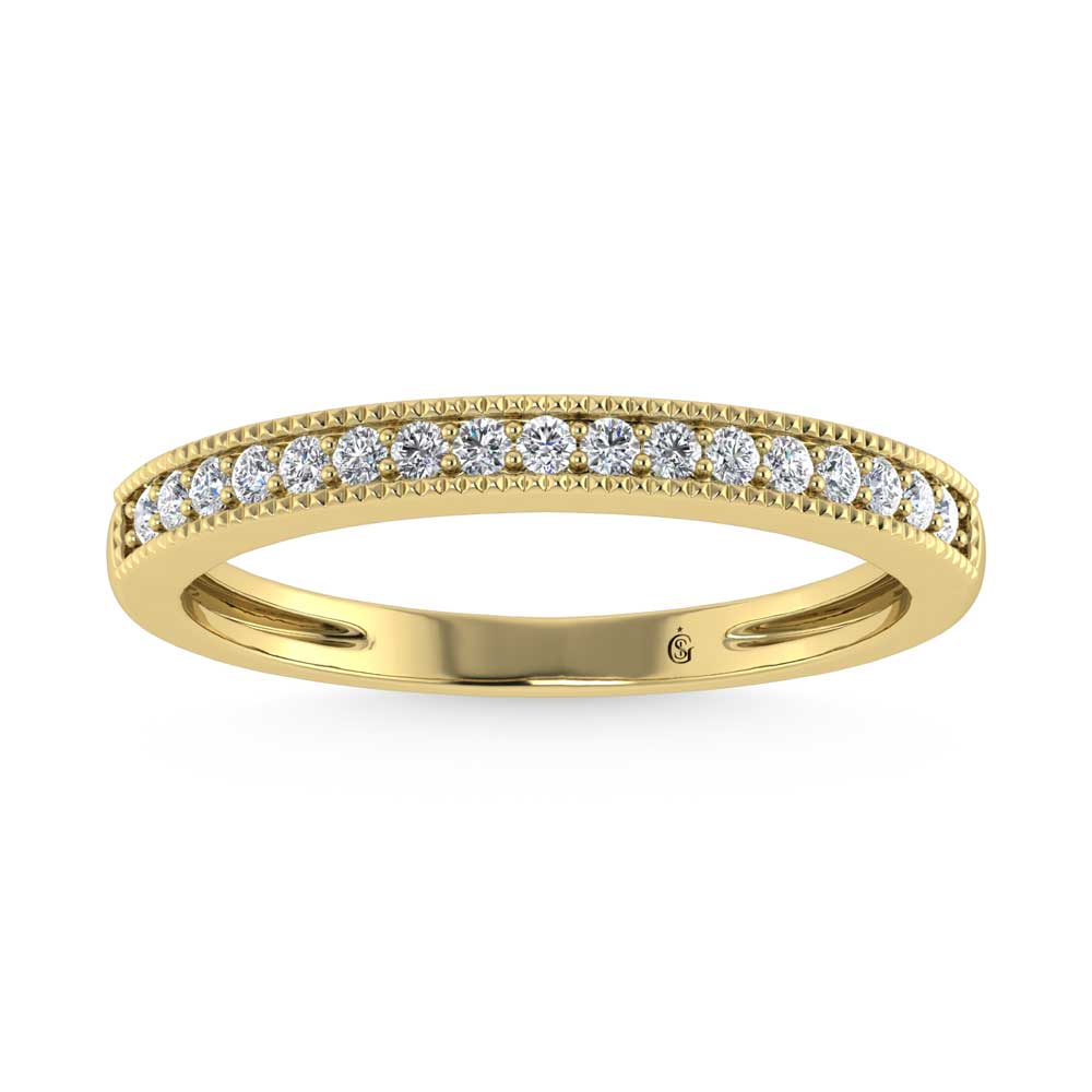 10K Yellow Gold Lab Grown Diamond 1/6 Ct.Tw. Stack Band
