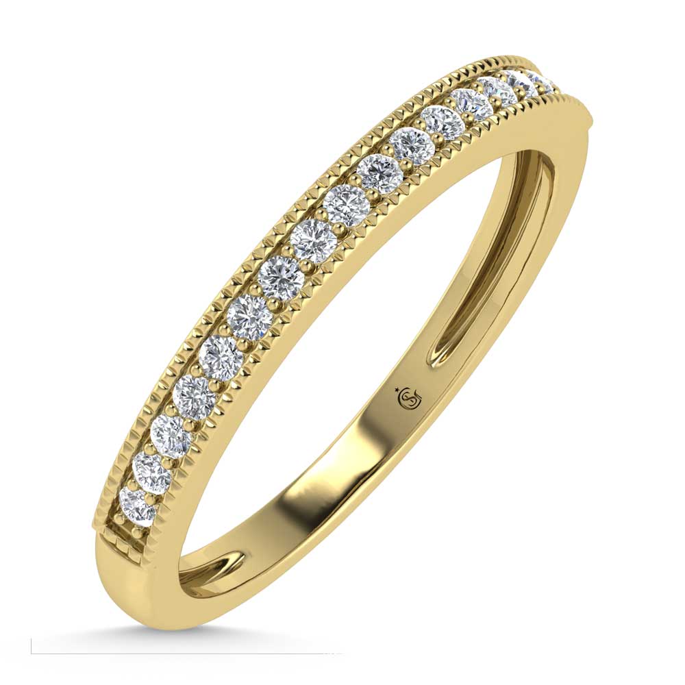 10K Yellow Gold Lab Grown Diamond 1/6 Ct.Tw. Stack Band