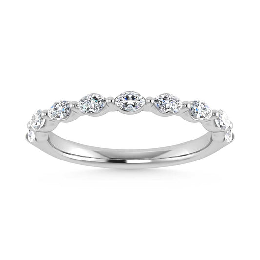 14K White Gold Lab Grown Diamond 1/3 Ct.Tw. Marquise Shape Stackable Band