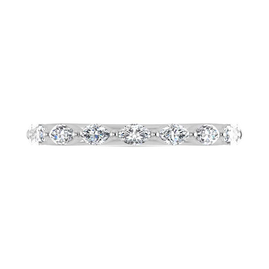 14K White Gold Lab Grown Diamond 1/3 Ct.Tw. Marquise Shape Stackable Band