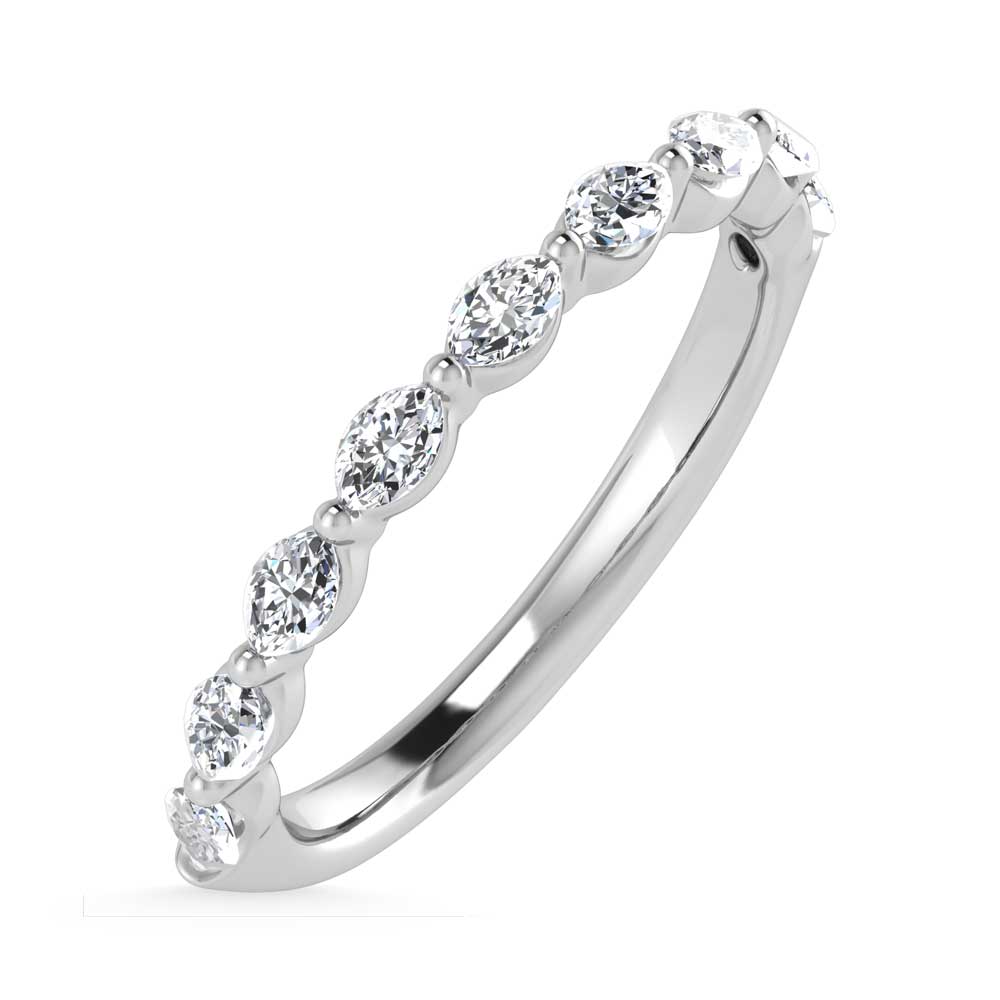 14K White Gold Lab Grown Diamond 1/3 Ct.Tw. Marquise Shape Stackable Band