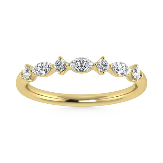 14K Yellow Gold Lab Grown Diamond 1/4 Ct.Tw. Stackable Band