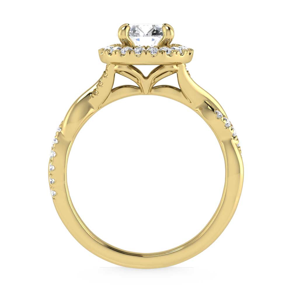 14K Yellow Gold Lab Grown Diamond 1 1/4 Ct.Tw. Engagement Ring (Center Round 1ct)