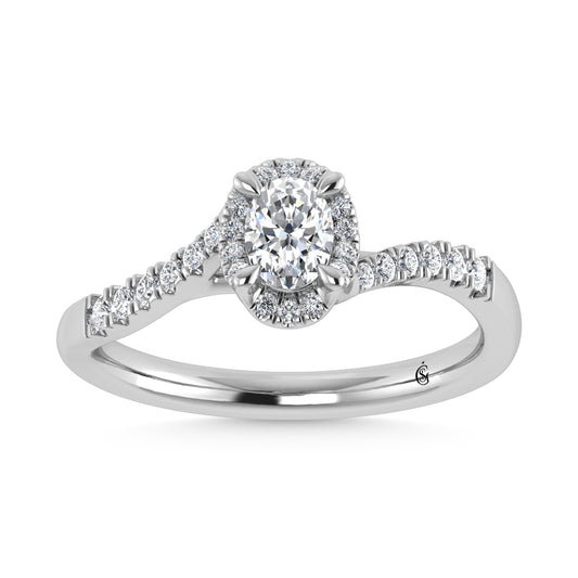 10K White Gold Lab Grown Diamond 1/2 Ct.Tw. Engagement Ring