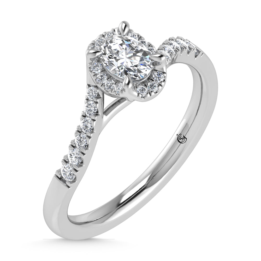 10K White Gold Lab Grown Diamond 1/2 Ct.Tw. Engagement Ring