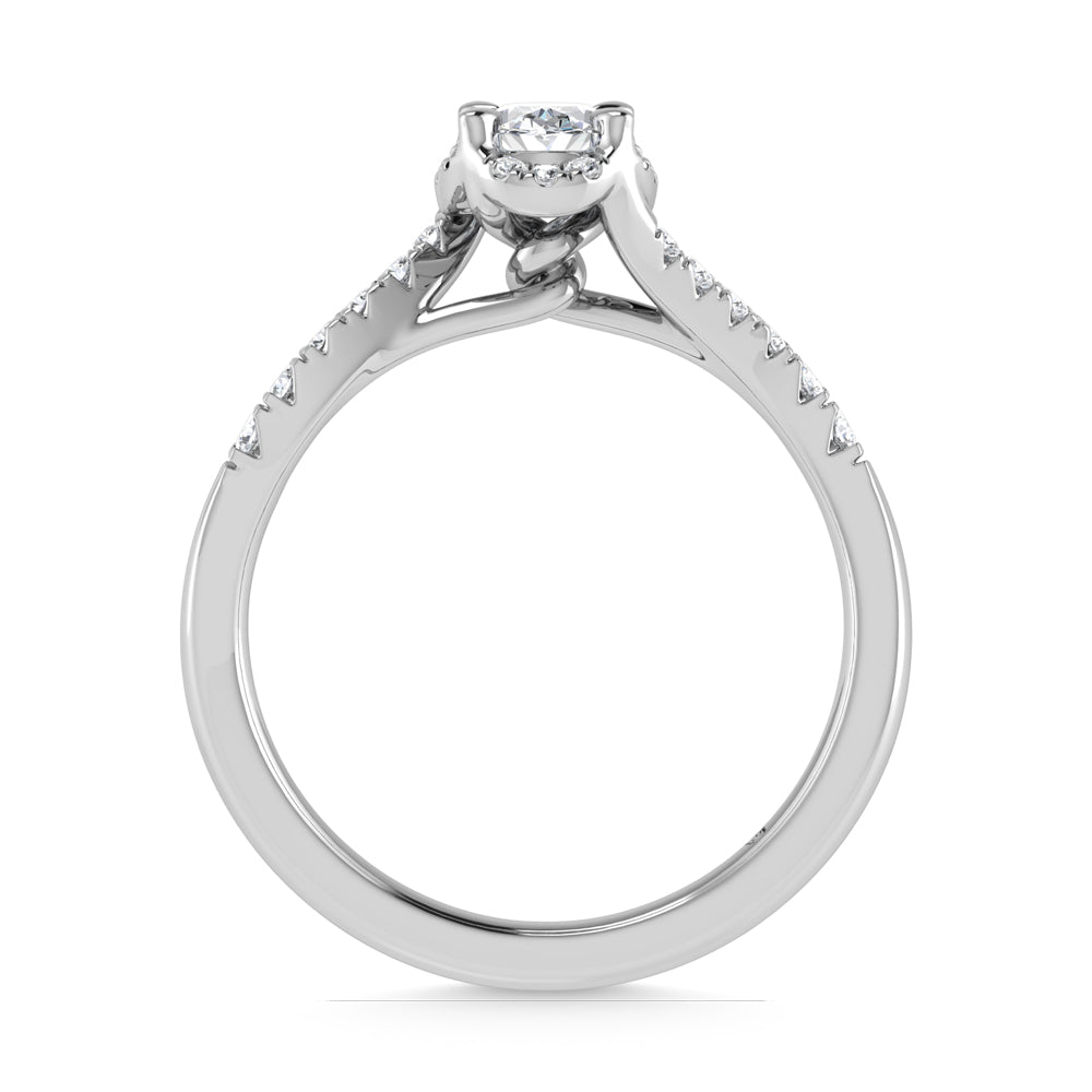 10K White Gold Lab Grown Diamond 1/2 Ct.Tw. Engagement Ring