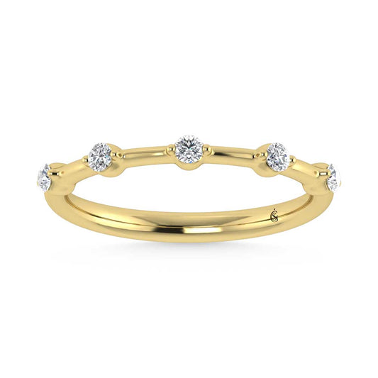 14K Yellow Gold Lab Grown Diamond 1/8 Ct.Tw. Stackable Band
