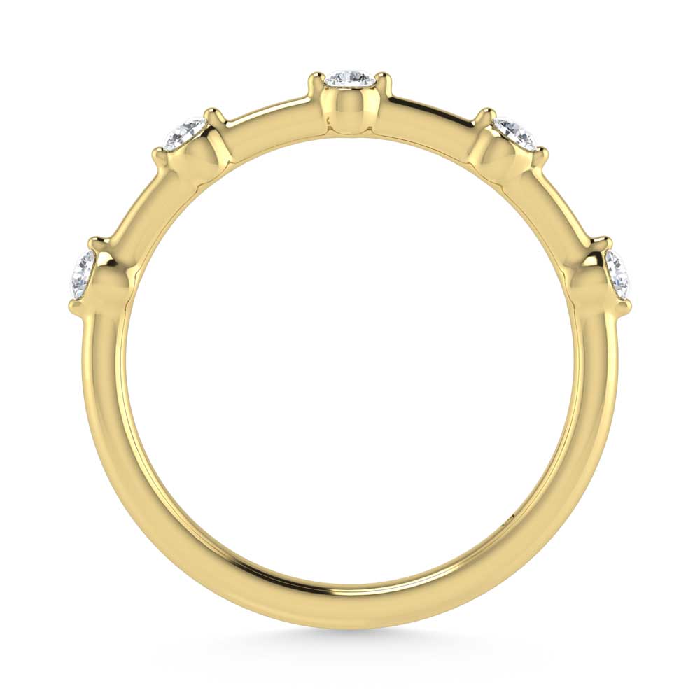 14K Yellow Gold Lab Grown Diamond 1/8 Ct.Tw. Stackable Band