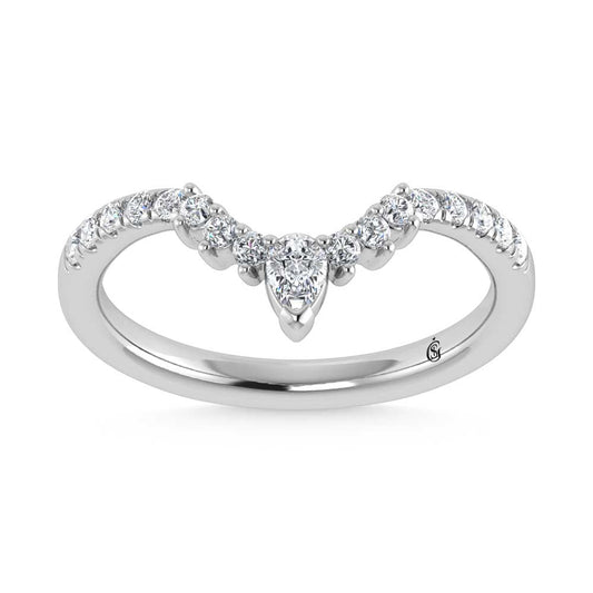 14K White Gold  1/3 Ct.Tw. Lab Grown Diamond Chevron Band