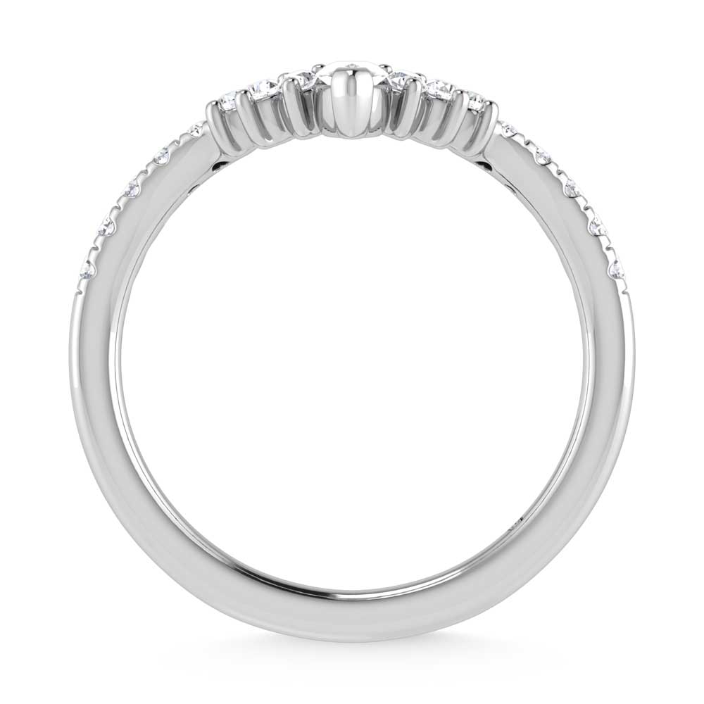 14K White Gold  1/3 Ct.Tw. Lab Grown Diamond Chevron Band