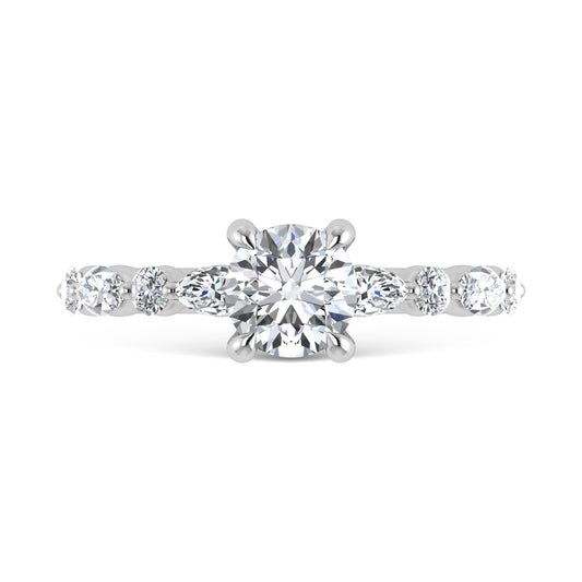 14K White Gold Lab Grown Diamond 1 1/3 Ct.Tw. Engagement Ring (Center 1 ct)