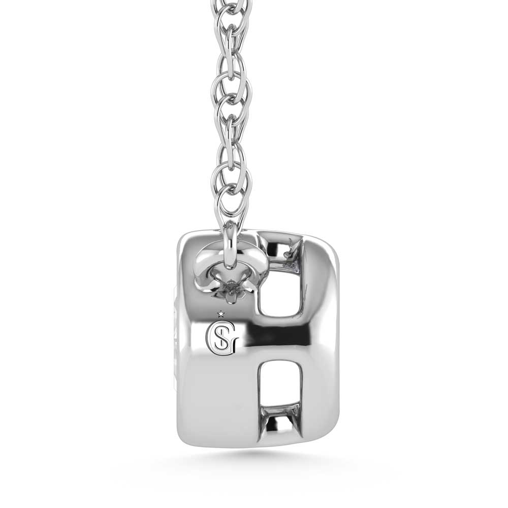 14K White Gold Lab Grown Diamond 1/2 Ct.Tw. Oval Shape Solitaire Necklace - 16 inches
