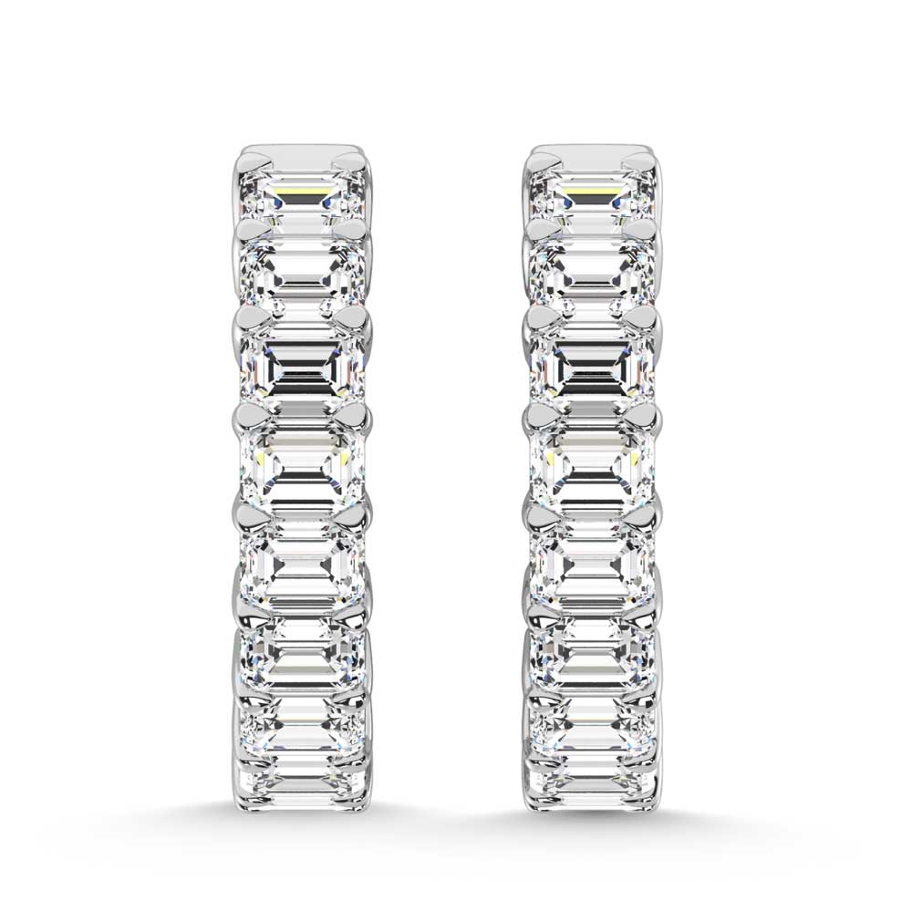 14K White Gold Lab Grown Diamond 1 1/2 Ct.Tw. Hoop Earrings