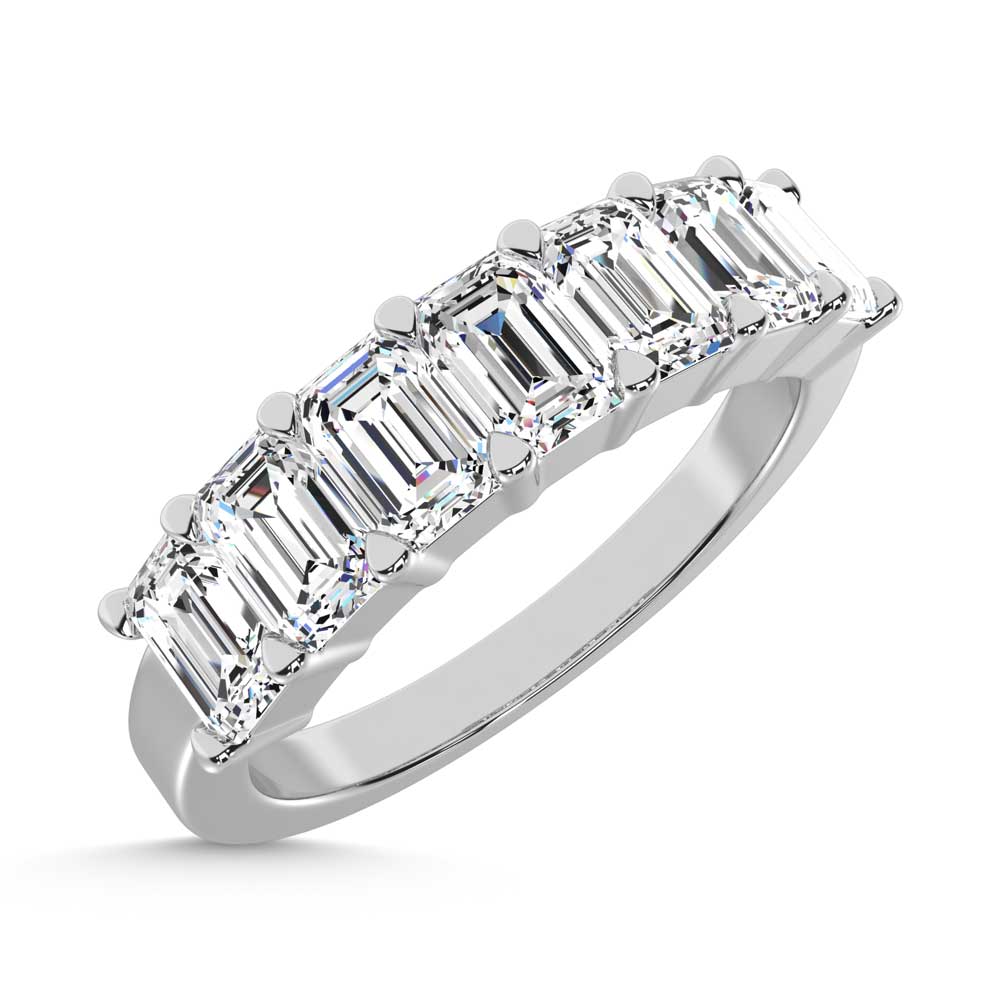 14K White Gold Lab Grown Diamond 1 5/8 Ct.Tw. Half Way Emerald Band