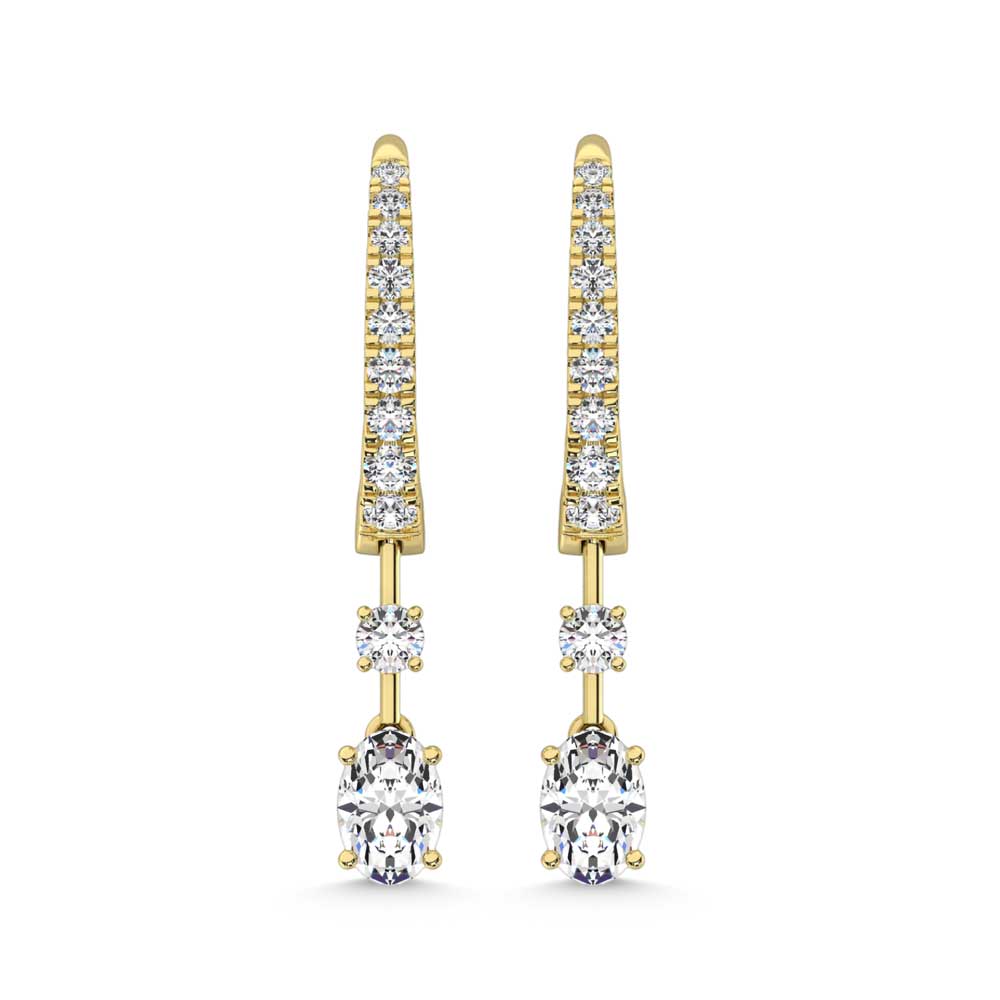 14K Yellow Gold Lab Grown Diamond 1 1/3 Ct.Tw. Hoop Earrings