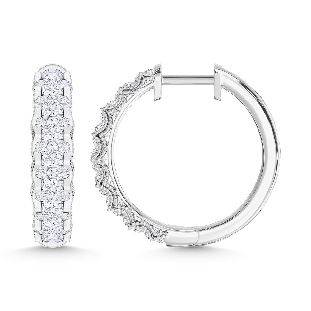 10K White Gold Lab Grown Diamond 1 Ct.Tw Hoop Earrings