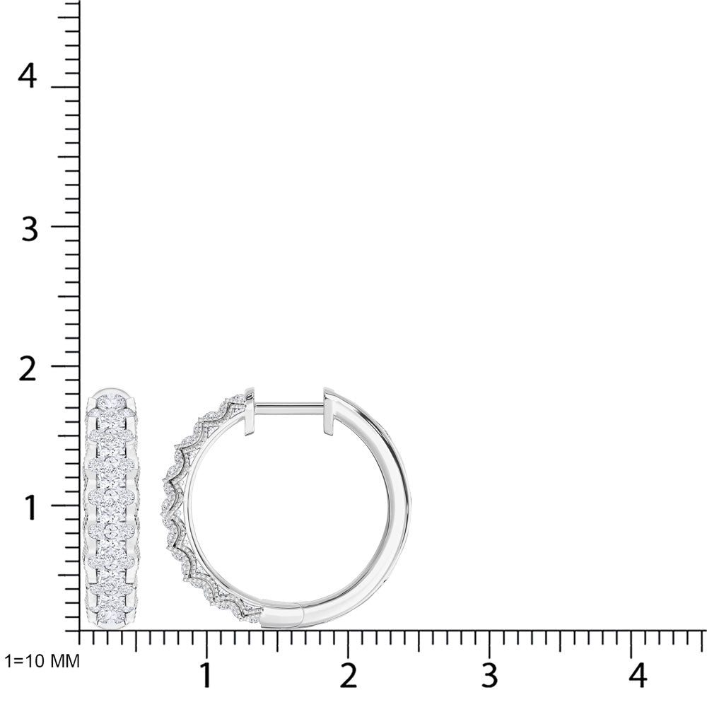 10K White Gold Lab Grown Diamond 1 Ct.Tw Hoop Earrings