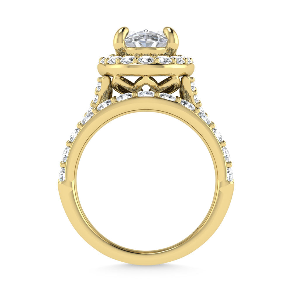 14K Yellow Gold 4 7/8 Ct.Tw. Lab Grown Diamond Bridal Ring (IGI Certified Center 3ct)