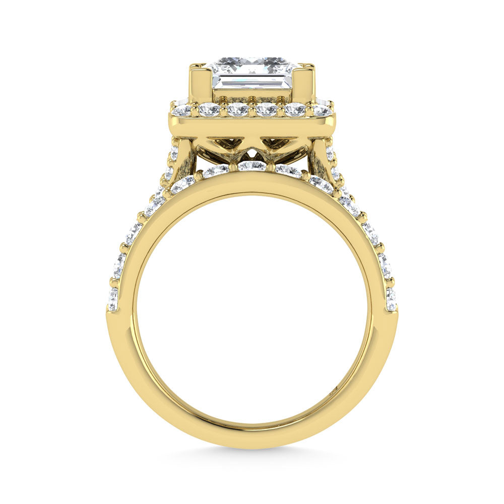 14K Yellow Gold 4 7/8 Ct.Tw. Lab Grown Diamond Bridal Ring (IGI Certified Center 3ct)