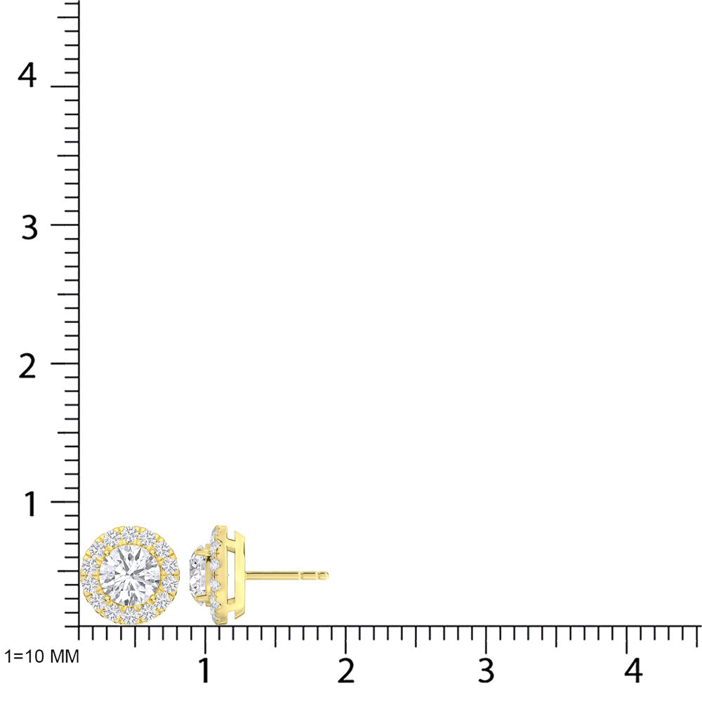 10K Yellow Gold Lab Grown Diamond 1 Ct.Tw Fashion Earrings