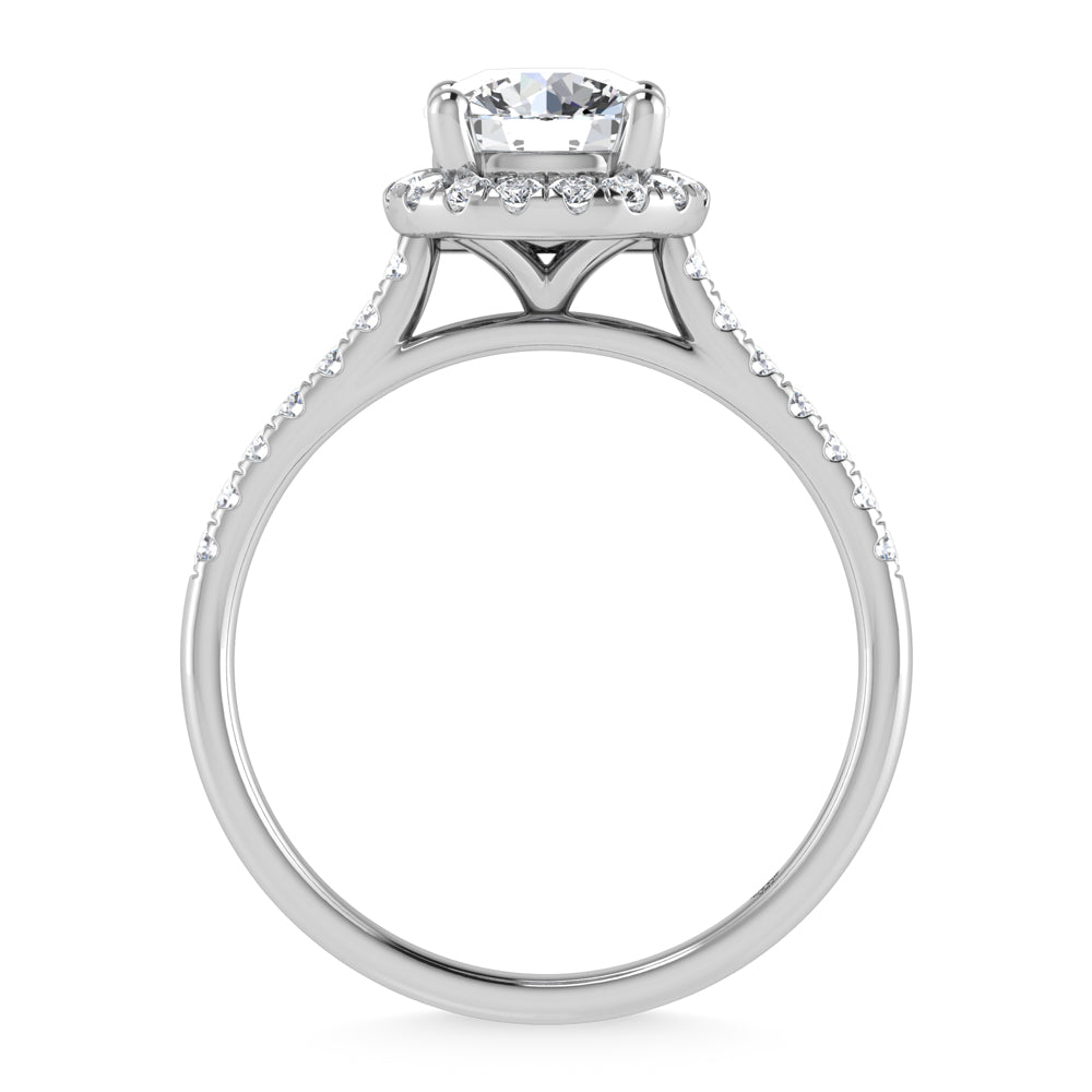 10K White Gold 1 1/4 Ct.Tw. Lab Grown Diamond Halo Engagement Ring (IGI Certified Center 1 CT)