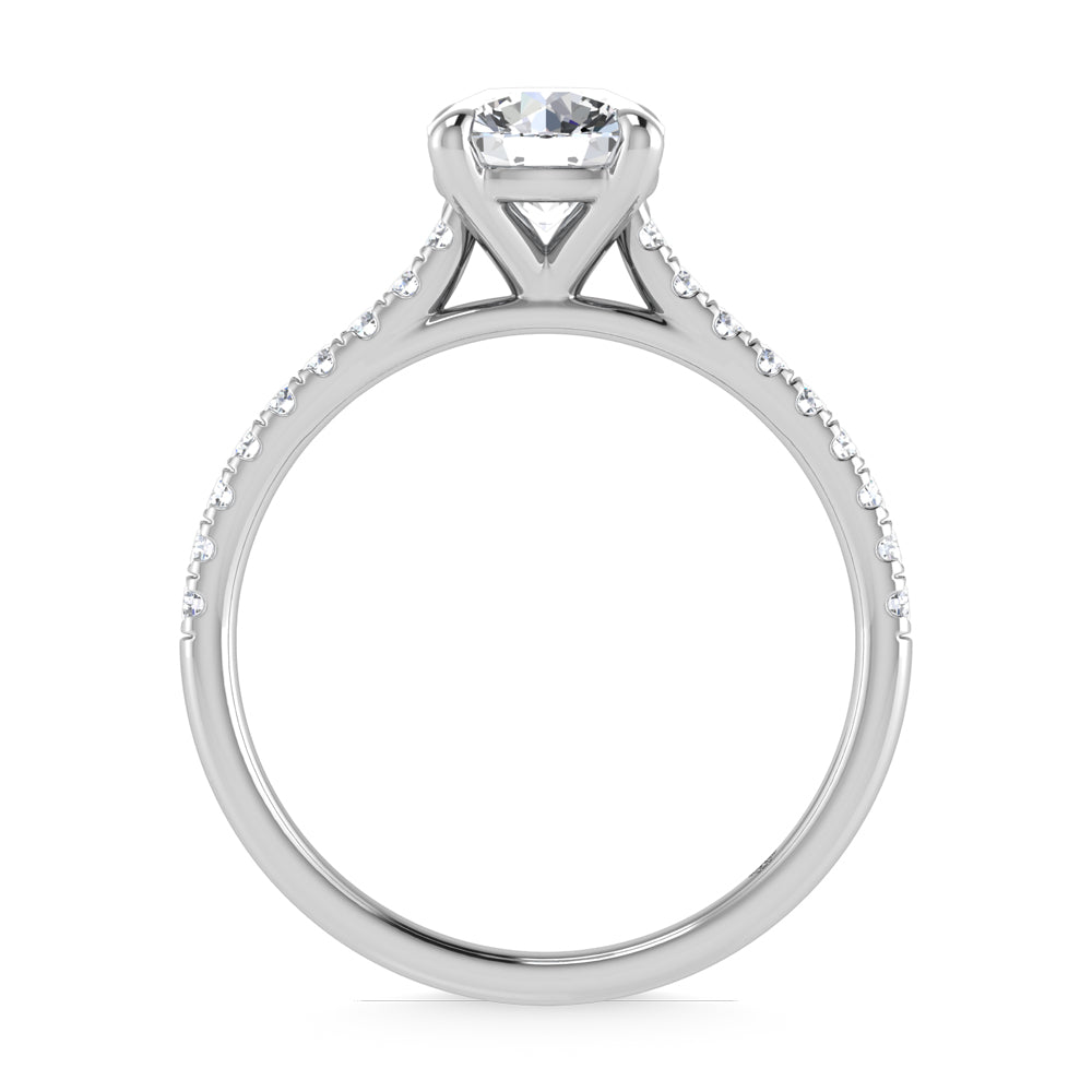 10K White Gold 1 1/4 Ct.Tw. Lab Grown Diamond Halo Engagement Ring (Center 1 CT)