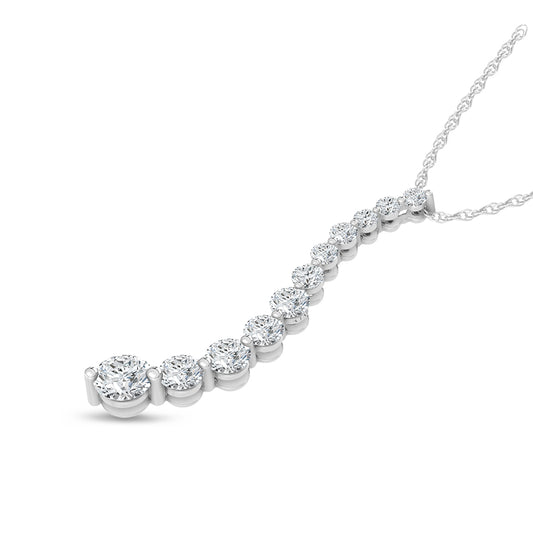 14K White Gold Lab Grown Diamond 2 Ct.Tw. Fashion Pendant