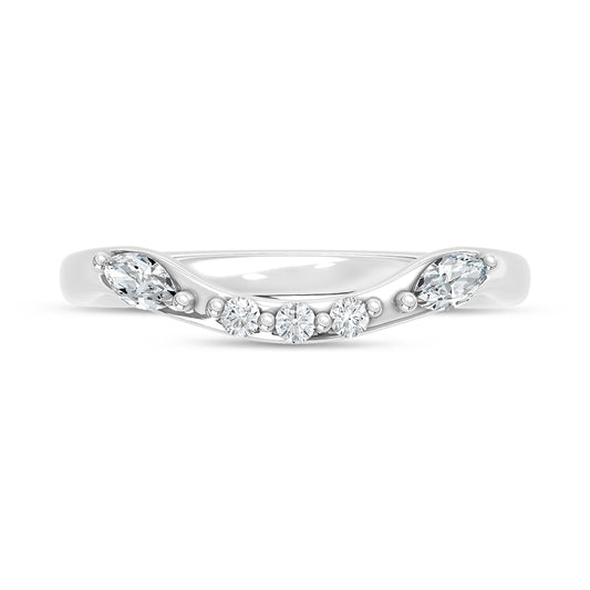 14K White Gold Lab Grown Diamond 1/4 Ct.T. Wedding Band