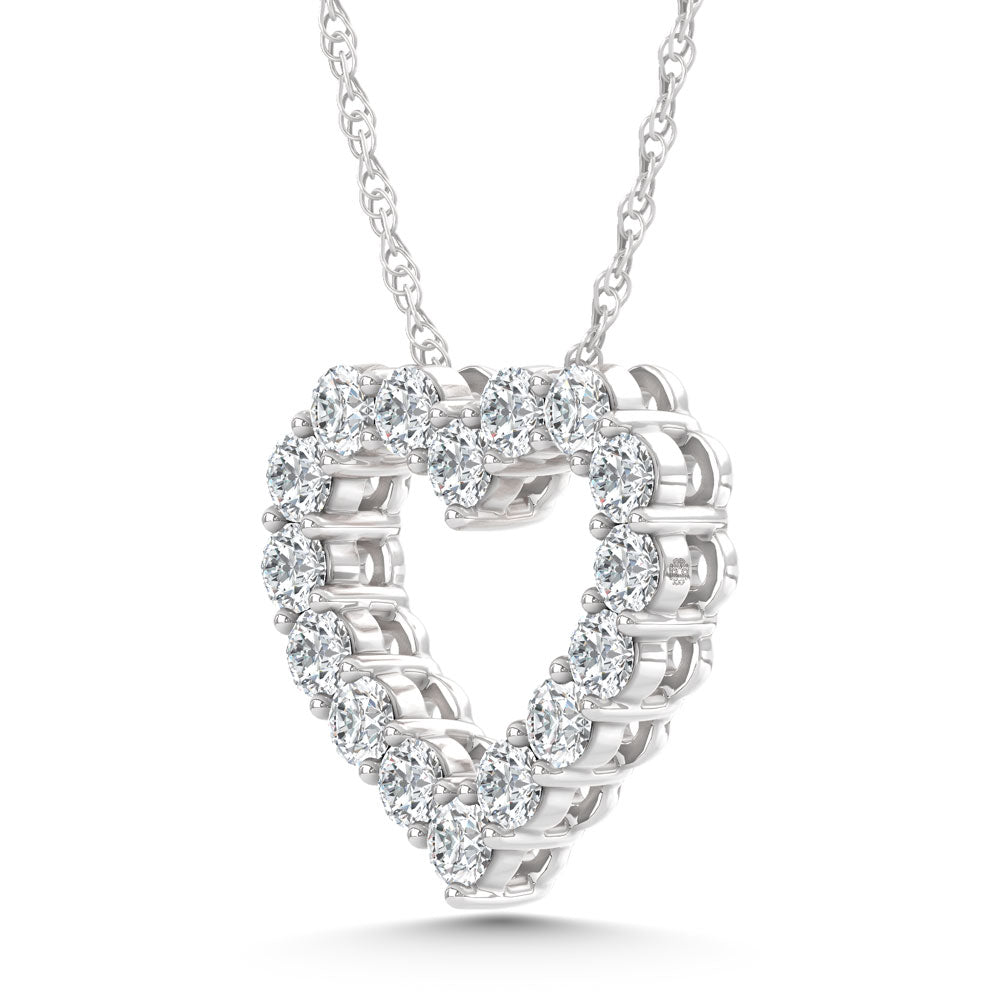 10K White Gold Lab Grown Diamond 1 Ct.Tw. Heart Pendant