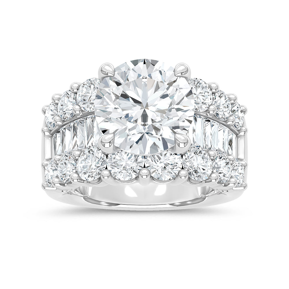 14K White Gold Lab Grown Diamond 8 3/4 Ct.Tw. Engagement Ring (IGI Certified Center 5ct)