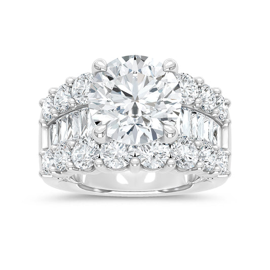 14K White Gold Lab Grown Diamond 8 3/4 Ct.Tw. Engagement Ring (IGI Certified Center 5ct)